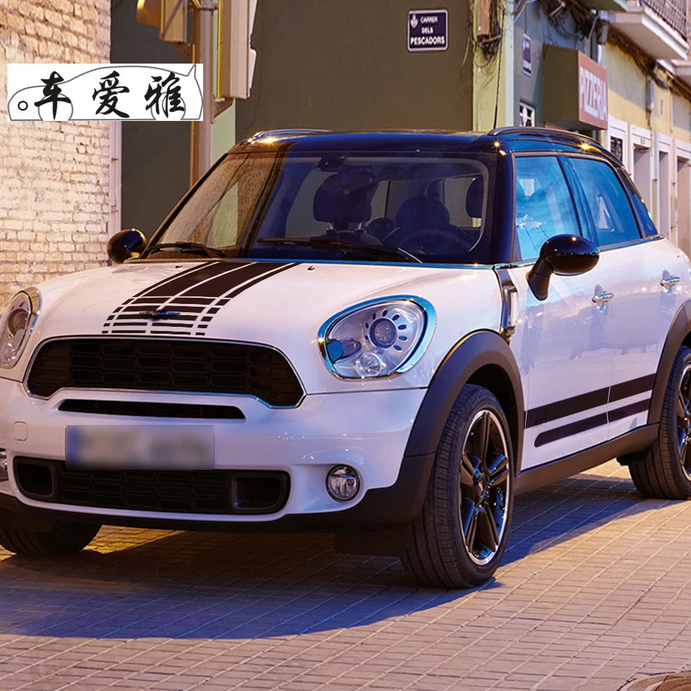 

Car Sticker Side Door Back Door and Hood Scoop Racing Stripe Graphic Vinyl Cool Car Decals Customized Fit for MINI 2012-2020