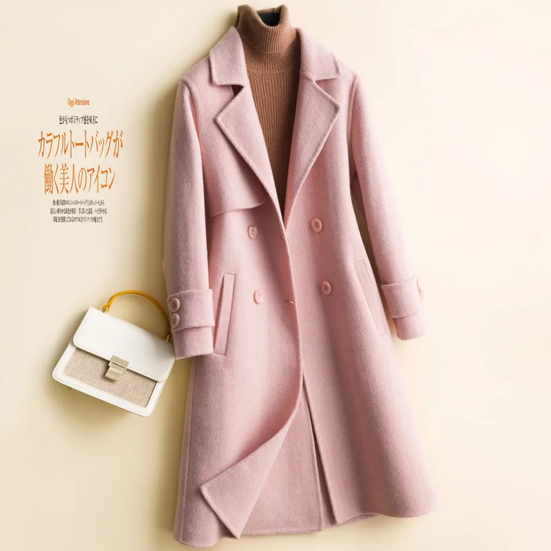 Зимнее женское пальто 2019 Новое высококачественное двухстороннее из 100% шерсти