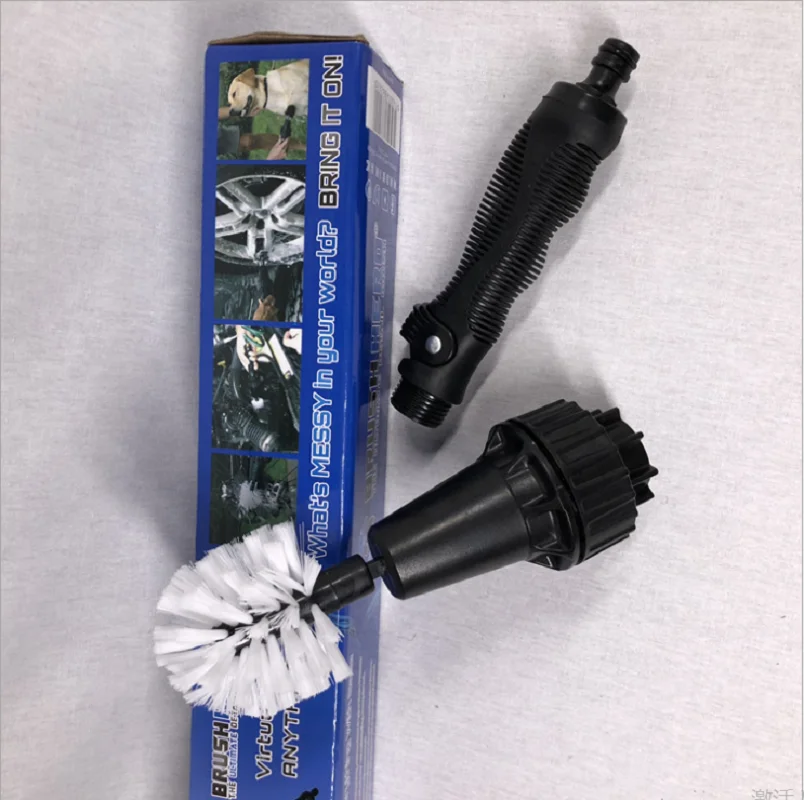 

Car Motorcycle Bicycle Wheel Rim Water Driven Rotary Cleaning Brush, Hand-Held Water Spray Brush Can be Used For Car Washing