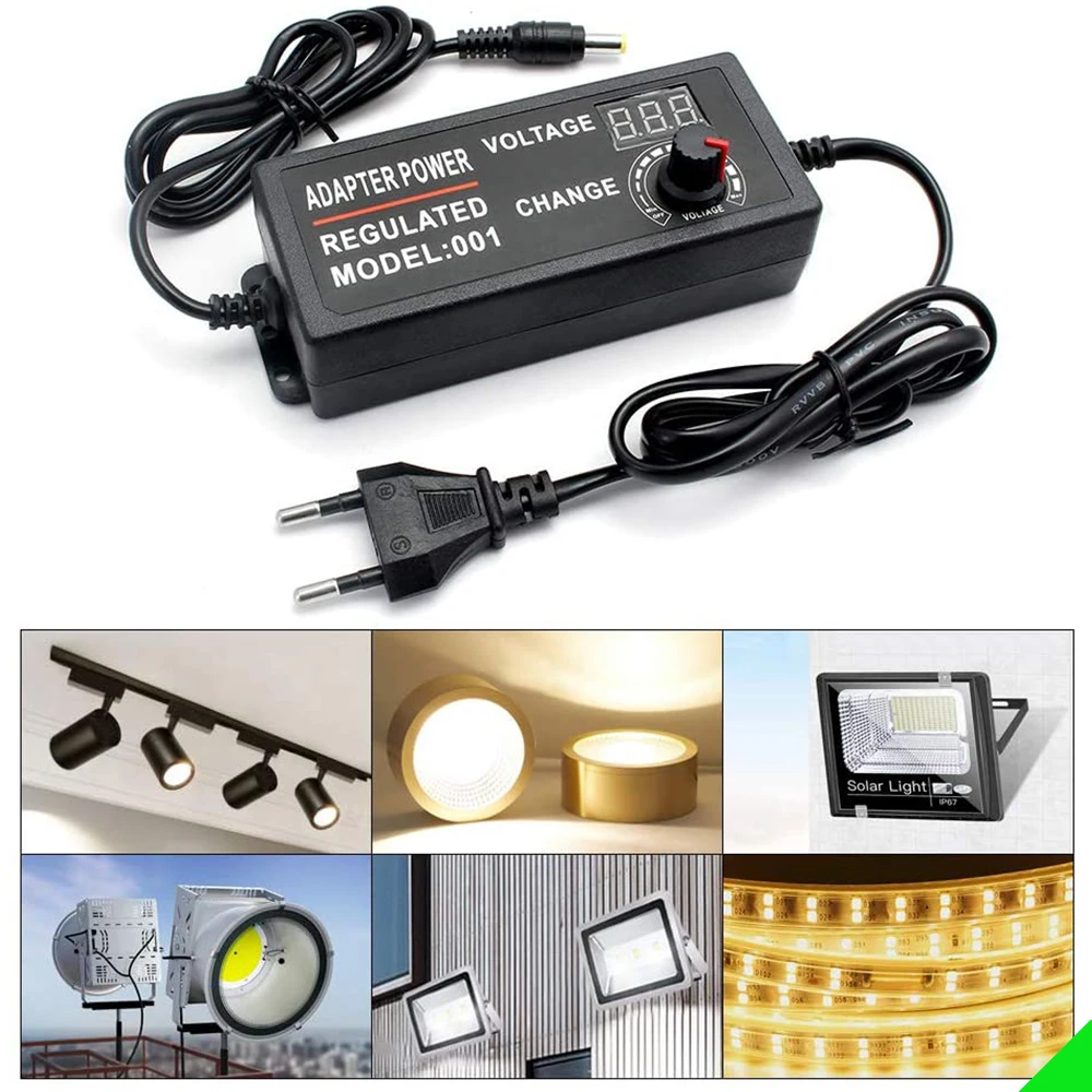 Регулируемый универсальный адаптер питания переменного тока в постоянный ток 3 12