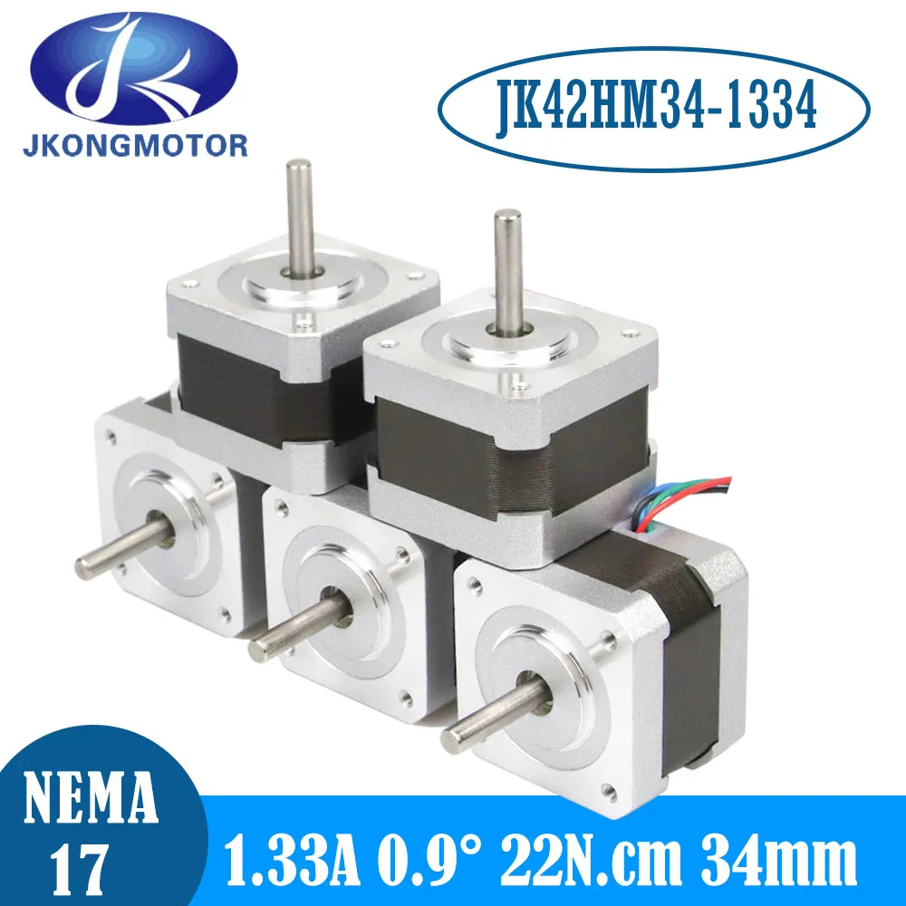 

Гибридный шаговый двигатель Jkongmotor NEMA17, 0,9 градусов, 42bygh, 42 двигателя L34MM 1.33A 22N.cm для экструдера TITAN