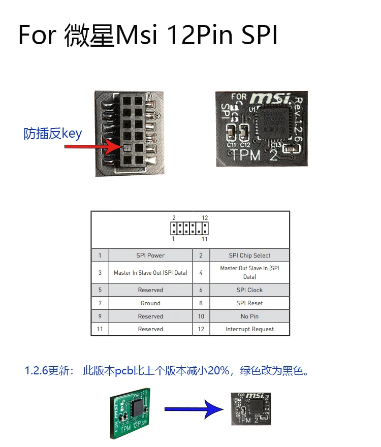 TPM 2.0 Encryption Security Module Remote Card Supports Version 2.0 12 14 18 20-1pin Pin Support Multi-brand Motherboard