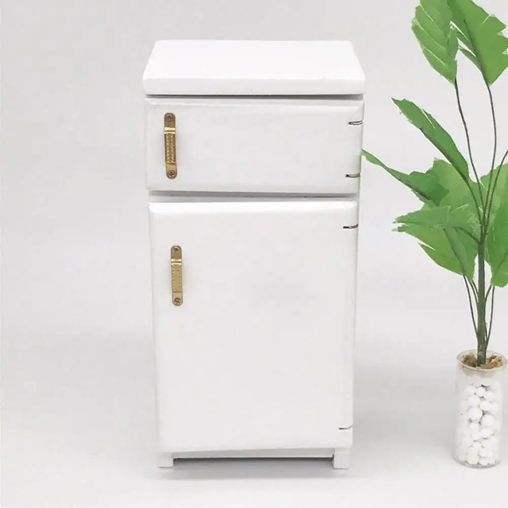 Деревянный мини холодильник кукольный домик мебель аксессуары для декора