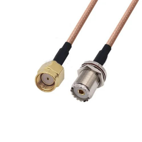 

RP-SMA Male To UHF PL259 Female Jack Nut Bulkhead RF Pigtail Jumper RG316 Cable
