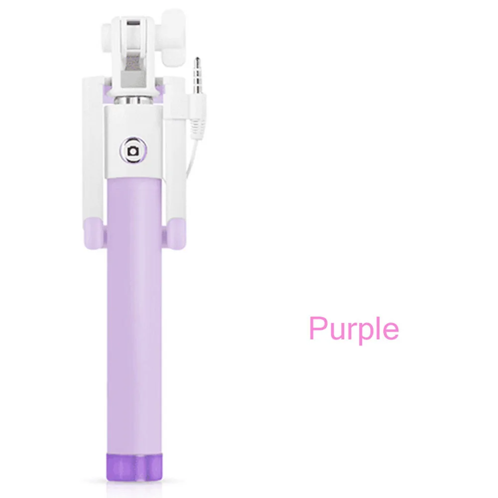 Мини Проводная селфи палка с кнопкой Силиконовая ручка Монопод универсальный