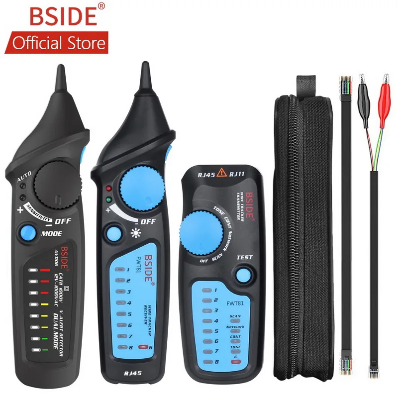 

Bside FWT81 Cable Tracker RJ45 RJ11 Telephone Wire Network LAN TV Electric Line Finder Tester