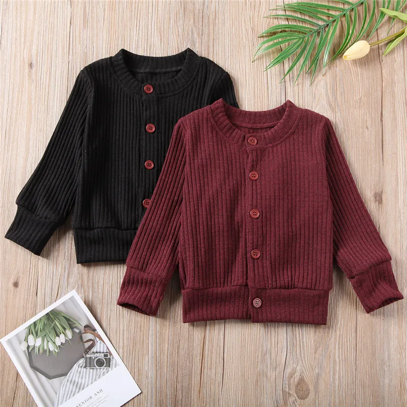 Детский трикотажный свитер с длинным рукавом и пуговицами|Свитера| |