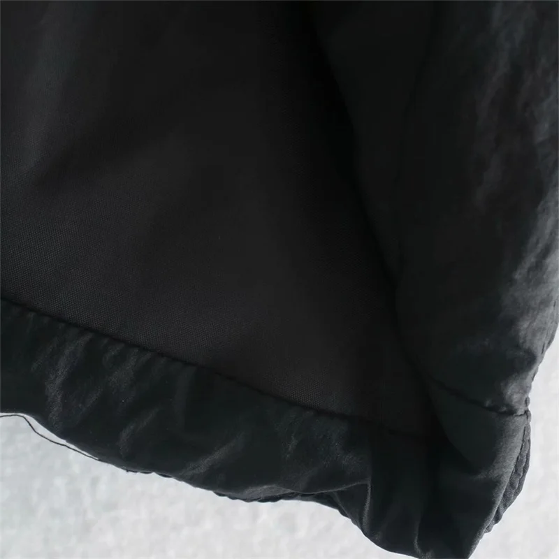 

TRAF Women 2020 Fashion With Drawstring Thick Warm Parker Vest Retro High Neck Sleeveless Women Jacket Streetwear