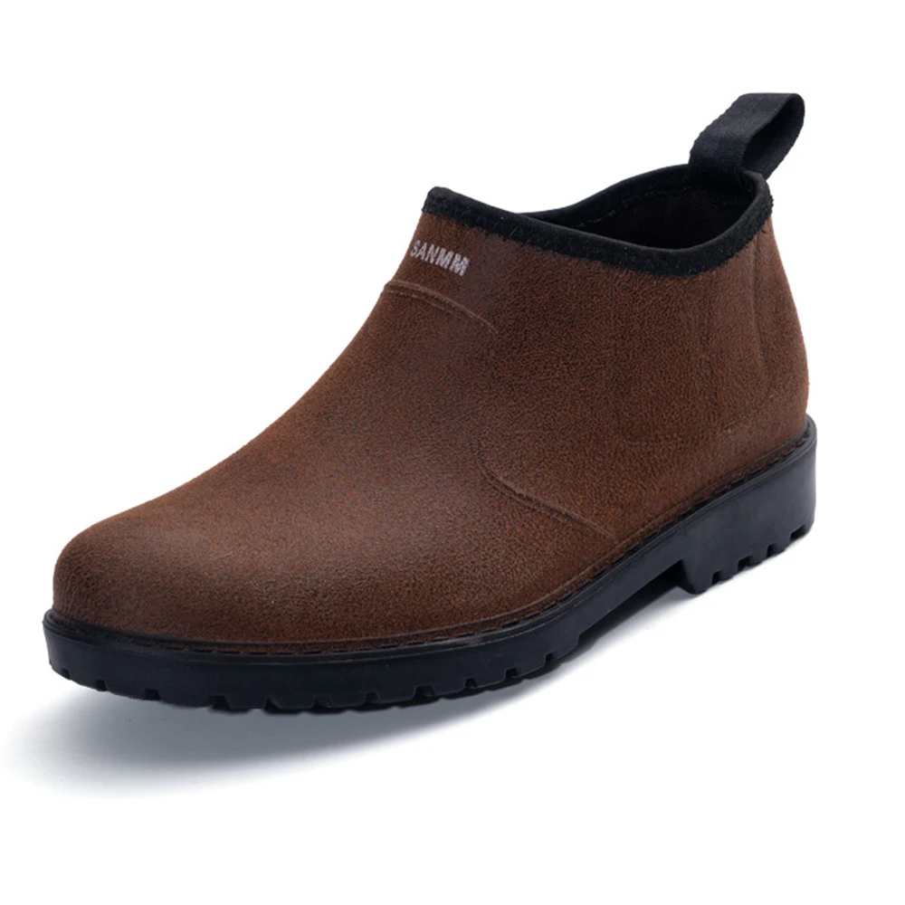 

Autumn Soft Rain Boots Men's Short Platform Shoes Safety Plastics Kitchen Non-Slip Rubber Gumboots Fishing Chef Boots