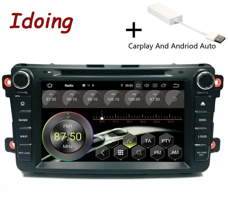 Carplay Idoing 2Din Android 9,0 для Mazda CX9 автомобильный dvd-плеер " gps навигация 4G+ 64G телефонная связь Bluetooth RDS автомобильное радио быстрая загрузка - Цвет: Carplay