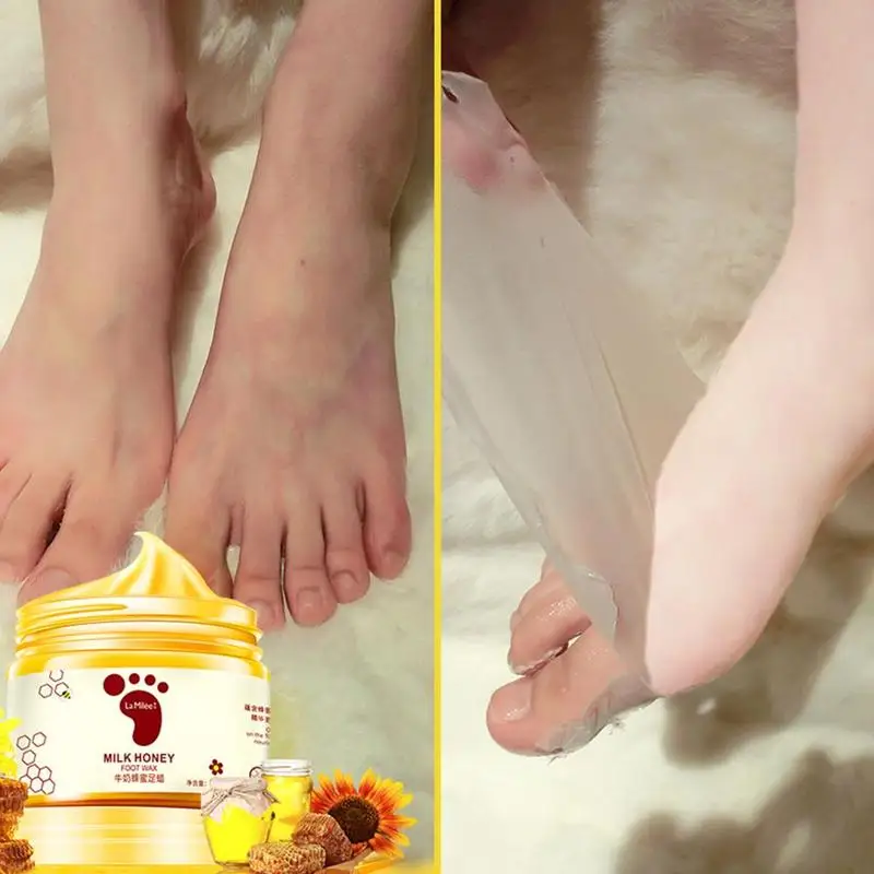 

Honey Milk Foot Wax Feet Mask Moisturizing Hydrating Nourishing Whitening Skin Care Peel Off Dead Skin Exfoliating Anti-dry Mask