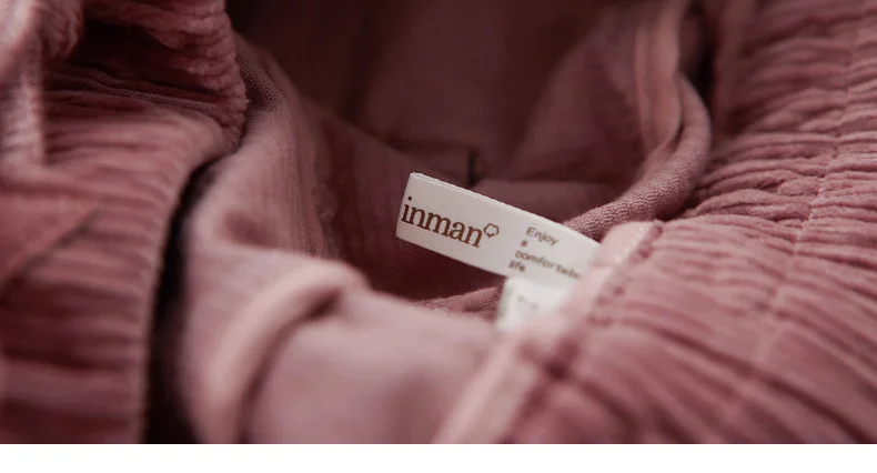 INMAN, осень, Новое поступление, удобные эластичные хлопковые шаровары, однотонные Вельветовые женские повседневные штаны