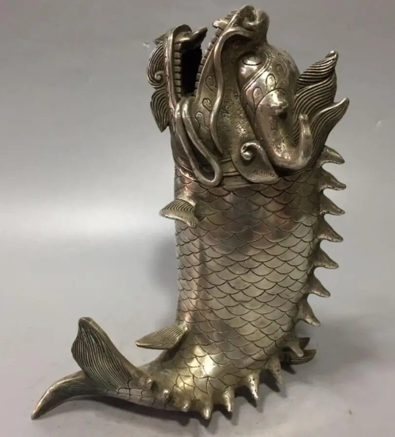 

Китайская белая медная курильница arowana статуя