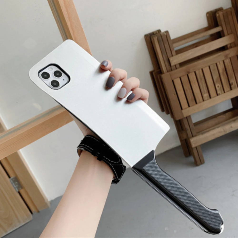 

Funny Kitchen knife Shaped Phone Case For iPhone 11 Pro XS Max XR X 6 6S 7 8 Plus SE 2020 Creativity Silicone Soft Novelty Cover