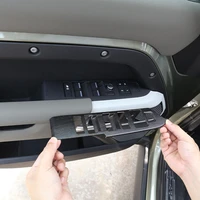 lhdrhd abs blackoak grain car window glass lift switch button trim for land rover defender 90 110 2020 2022 car accessories