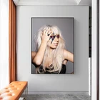 Постер с поп-звездой, музыкой, певицей, Леди Гага, плакат в скандинавском стиле, альбом с певицей, рэп, декоративная живопись, искусство, украшение для спальни, дома