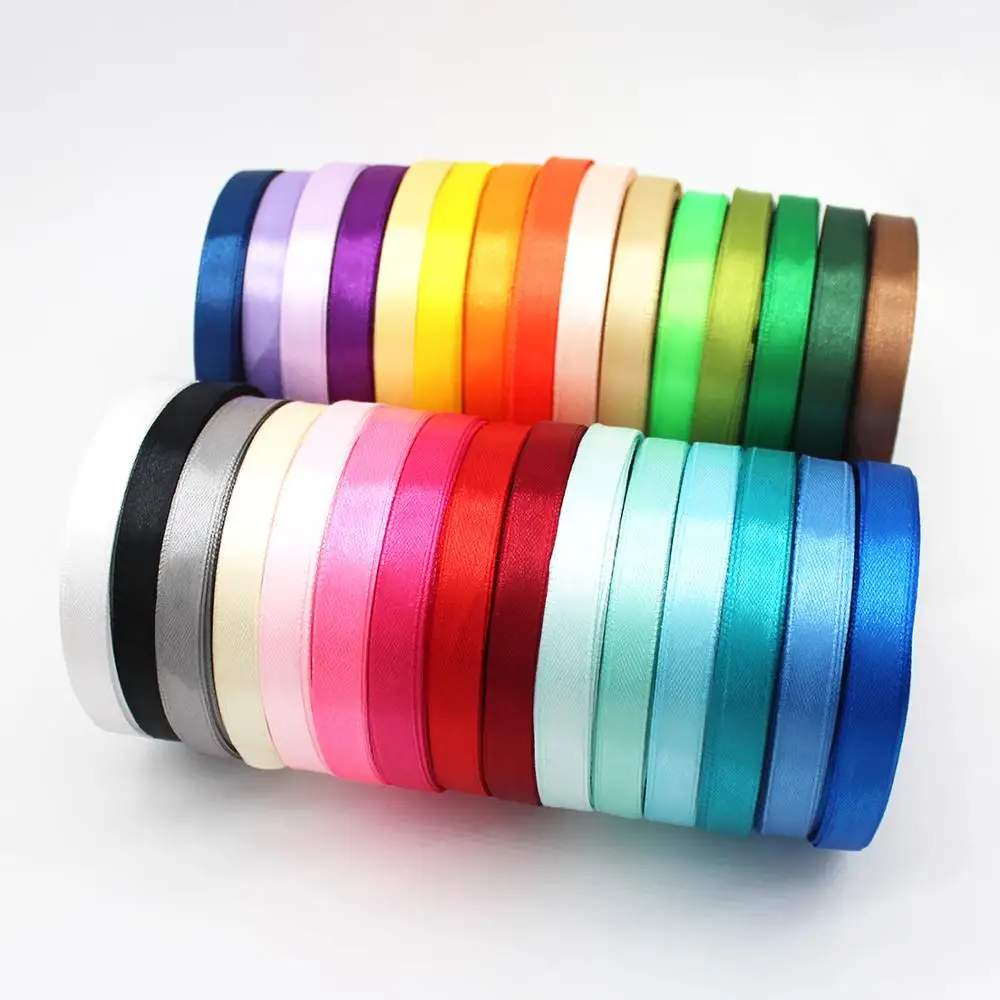25 ярдов/рулон атласных лент для ручной работы вечерние свадебные подарочные