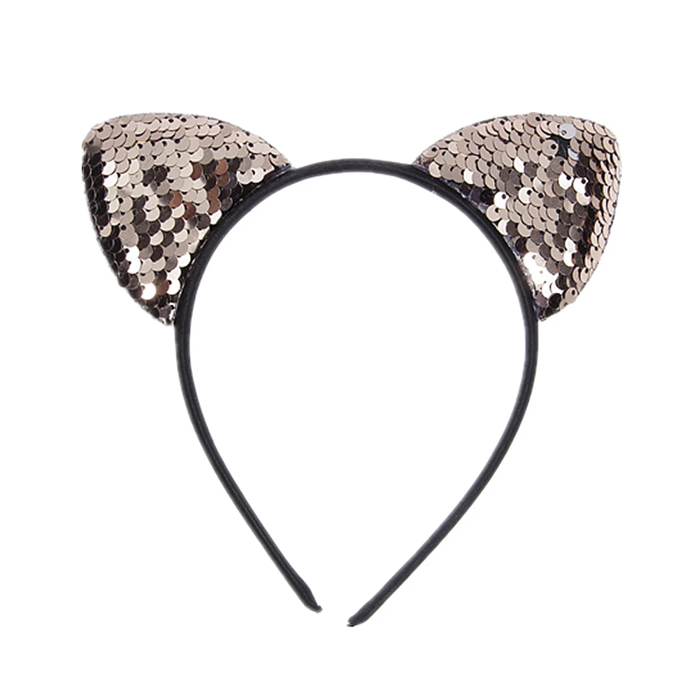 

Glitter Flip Sequins Cat Ear Girl Headband Kids Women Hairband Hair Accessories