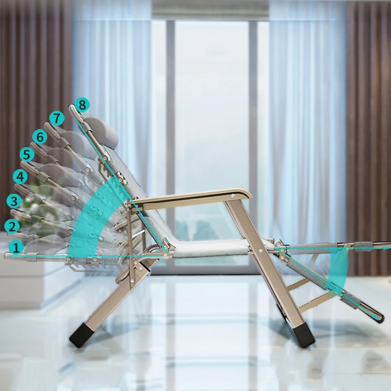 売却 屋外ポータブルメッシュチェア調節可能な角度アームチェアホームオフィス昼寝多機能パティオ家具/ビーチジャー