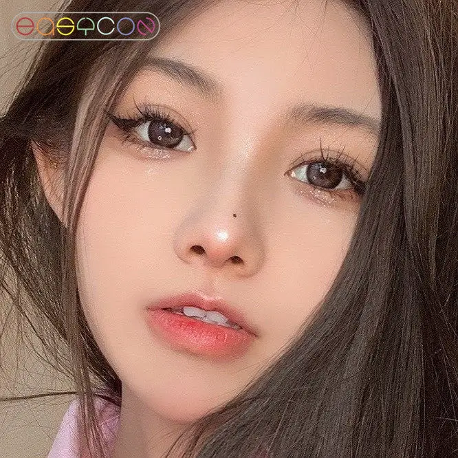 easycon egg black gray unique high end soft lens for eyes cosmetic colored contact lenses makeup big beauty pupil yearly myopia free global shipping