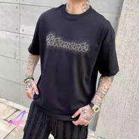 oversize vetements t shirts mens womens high quality studded rhinestone short sleeved vtm casual hip hop couple tshirts
