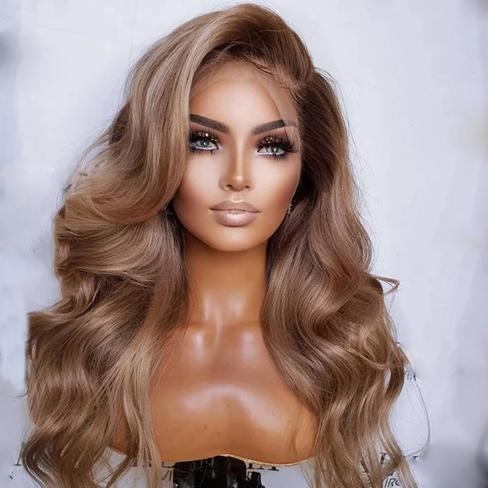 

Body Wave Remy Brazilian Gray Ombre Ash Blode Highlight 13×6Lace Front Wig Human Hair Wig Preplucked With Baby Hair For Women