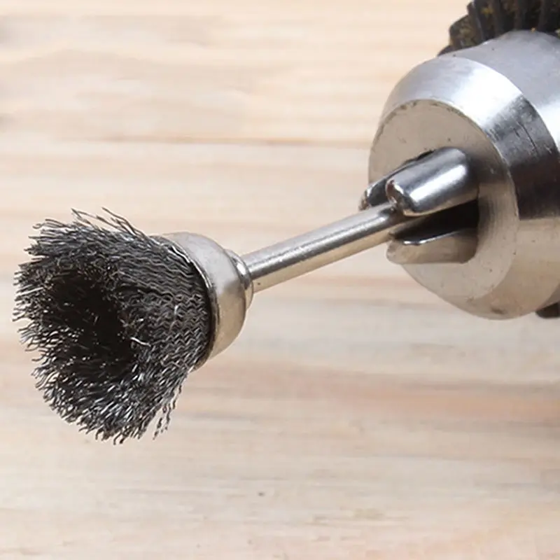 

10x Stainless Steel Mini Wire Brush Brass Cup Wheel Grinding Drill Accessories