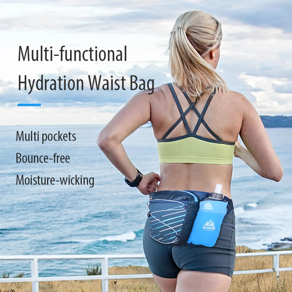 AONIJIE Running Waist Bag Marathon Men Women Outdoor Riding Fitness With Water Bottle Sport Belt Bags | Спорт и развлечения