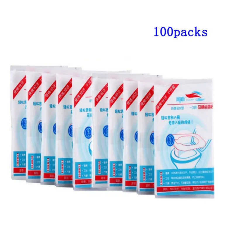 100 шт. одноразовые гигиенические чехлы на сиденья унитаза|Чехлы унитаза| |