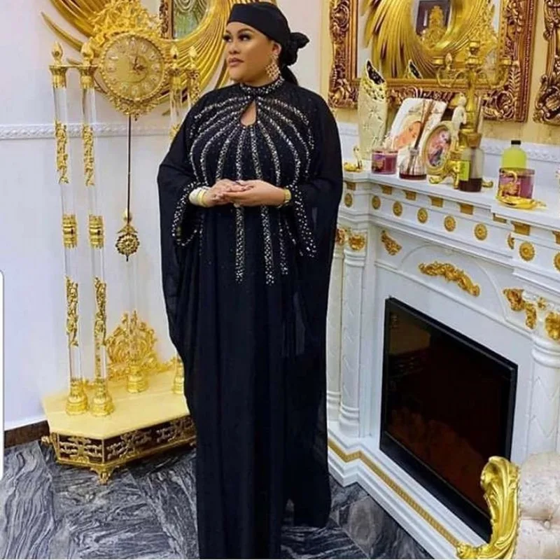 Дубайский хиджаб Печати Элегантное женское платье в винтажном стиле с длинным