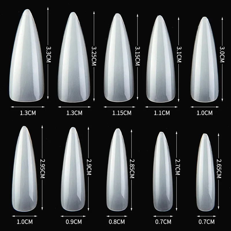 100Pcs Candy Colors Long Ballerina Fake Nails Natural Coffin Press on False Nail Art Tips ABS Full Cover Nail Decor Manicure images - 6