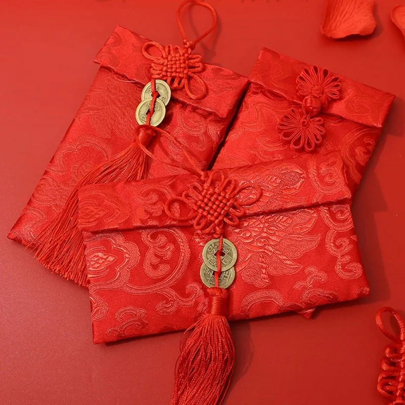 Китайский стиль свадебные сумки с кисточками красный конверт тканевая сумка для