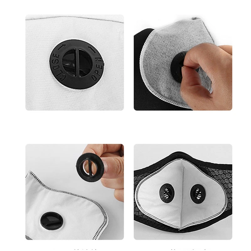 Велосипедная маска для лица фильтр PM2.5 Анит туман дышащий пыленепроницаемый