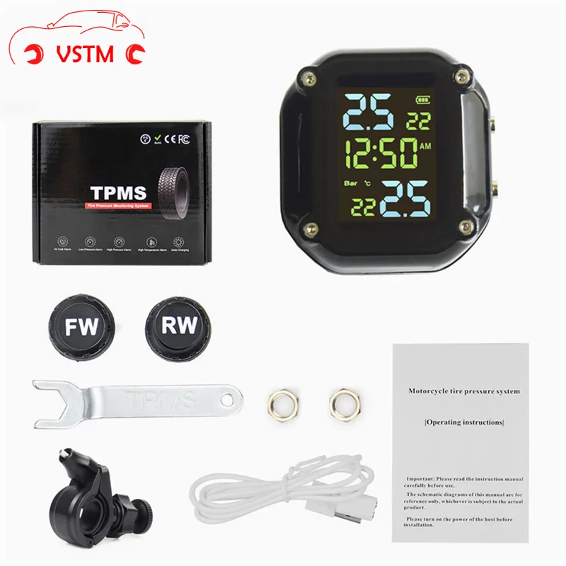 

Мотоцикл давления воздуха в шинах мотор шин Давление шины Температура сигнала тревоги контроля Системы с 2 внешних датчиков USBCharging с жестки...