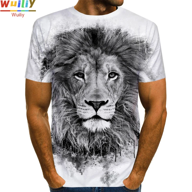 

Lion T-shirt For Men Summer Animal Graphic 3D Print Streetwear Tees Sport Hip Hop T Shirt Women/Men Lions Novelty Tops