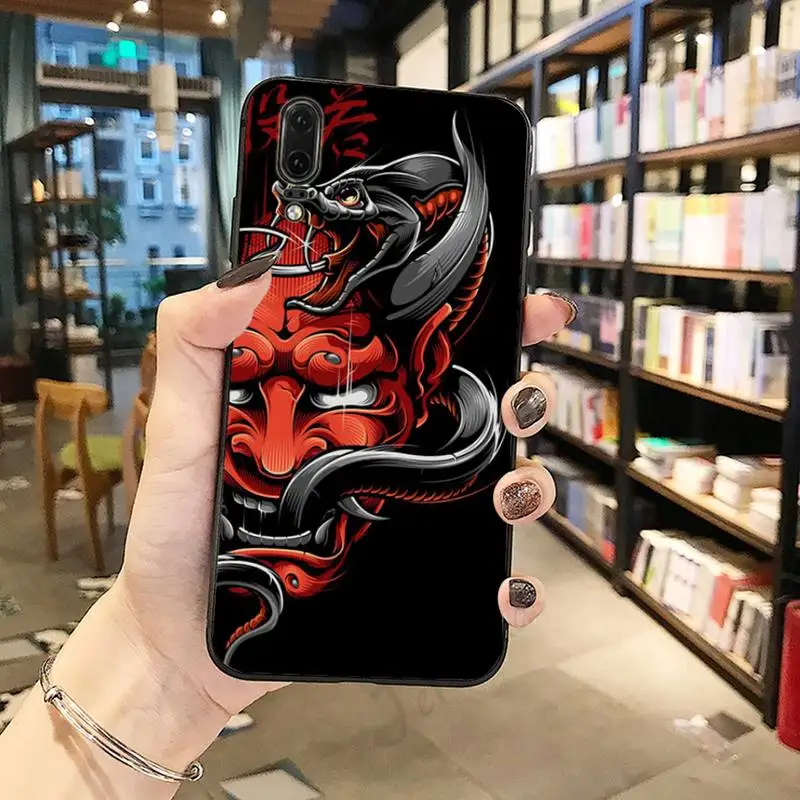 

Japanese samurai oni mask protective coque Phone Case For Huawei honor Mate P 10 20 30 40 Pro 10i 9 10 20 8 x Lite