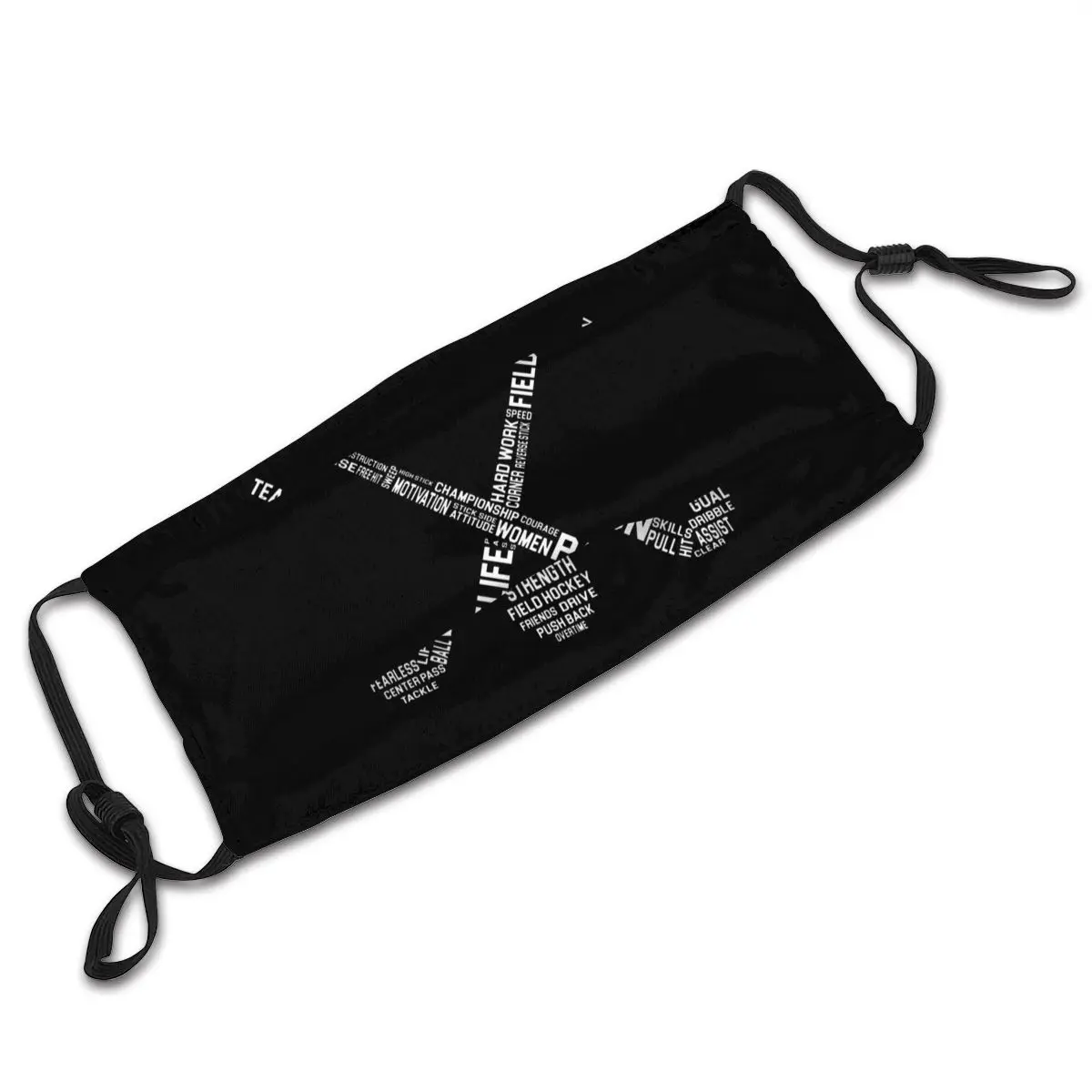 

Field Hockey Mouth Face Mask Field Hockey Words Facial Mask Nice Fashion with Filters for Adult Mask