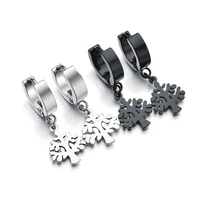 mens smooth tiny stainless steel hoop earrings small simple huggies with leaf tree pendants creative earring piercing for women