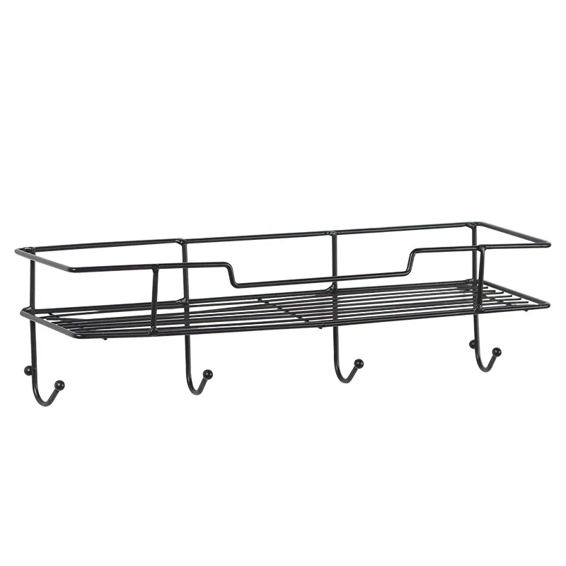 

Creative iron wall shelf hook simple single-layer home wall decoration coat and hat hook