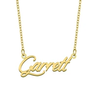 garret name necklace for women stainless steel jewelry 18k gold plated nameplate pendant femme mother girlfriend gift