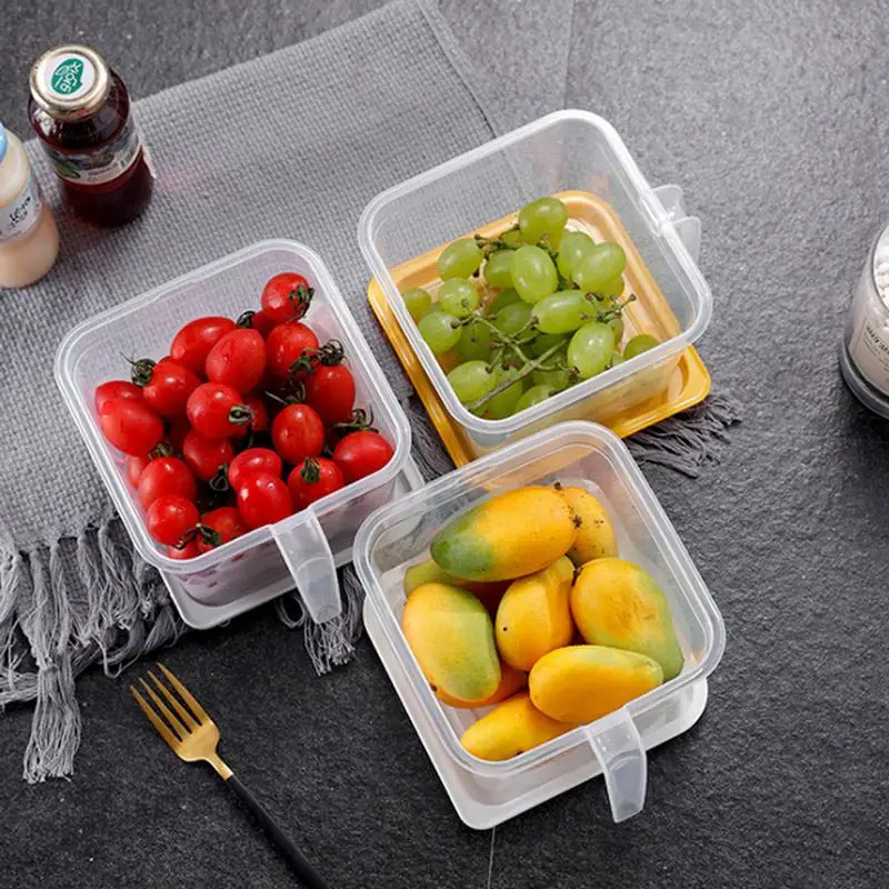 Органайзер для холодильника контейнер хранения продуктов с крышкой ручка свежая