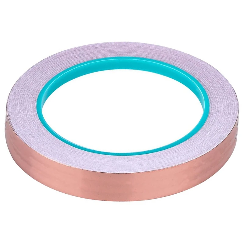 

Copper Foil Tape with Double-Sided Conductive - EMI Shielding,Stained Glass,Soldering,Electrical Repairs,0.5 Inch 2Pcs