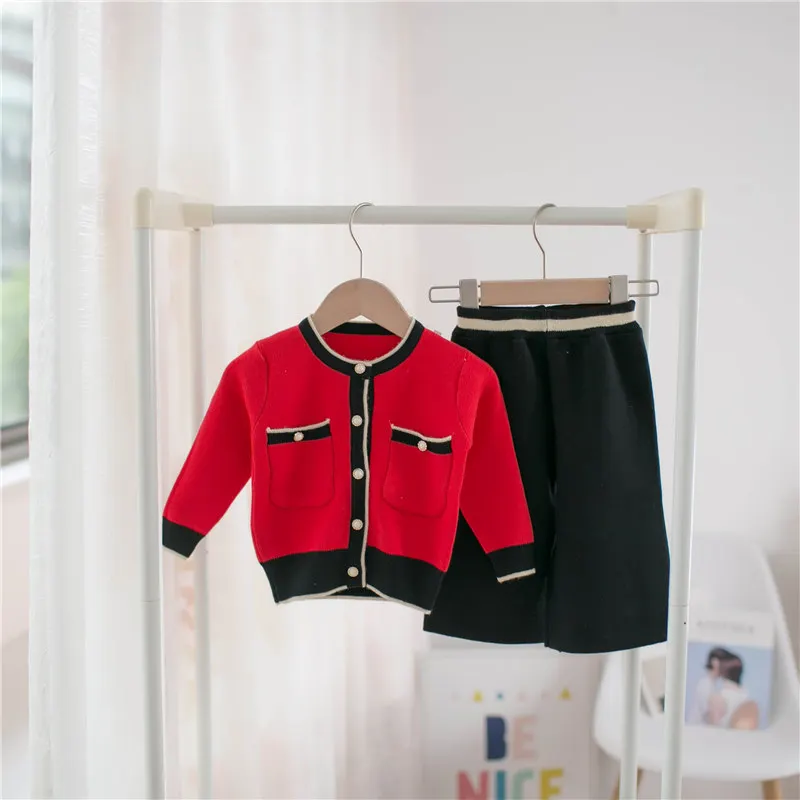 Комплект одежды для маленьких девочек на весну и осень Детские хлопковые