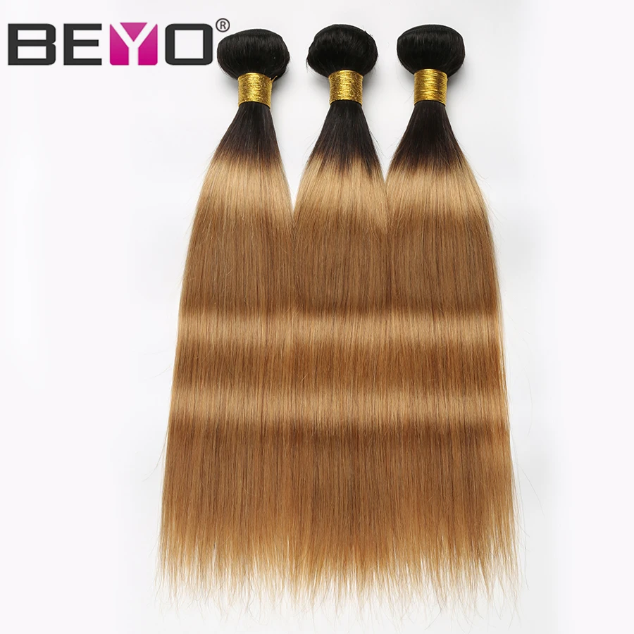 Медовые светлые пучки #27 бразильские пупряди волос для плетения 1B/4/27 с эффектом