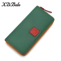 xdbolo leather wallet women luxury brand design women long zipper ladies coin purse real leather female clutch card holder