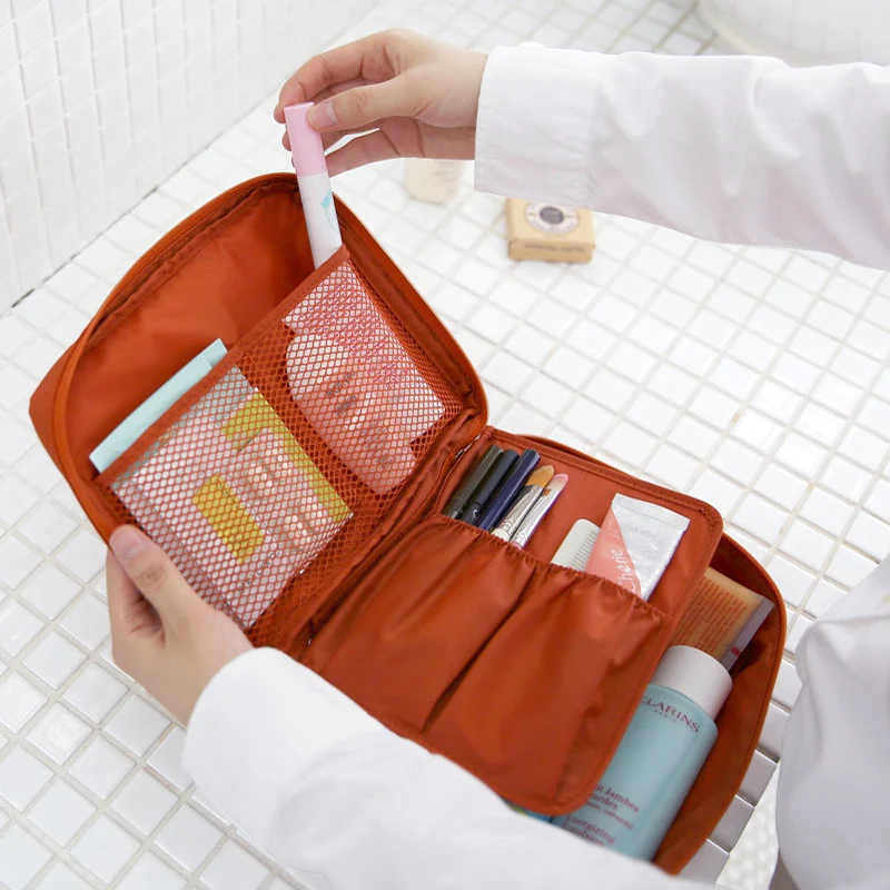 

2021 Cosmetic Bags Travel Storage Bag Hook Wash Case Hanging Foldable Portable Makeup Toiletry Handbags