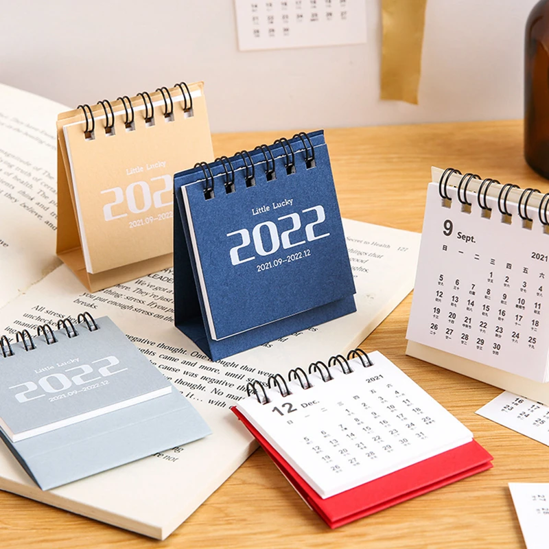 

2022 Mini Desk Calendar Simple Desktop Paper Calendar Dual Daily Scheduler Table Planner Yearly Agenda Organizer 2021.09-2022.12