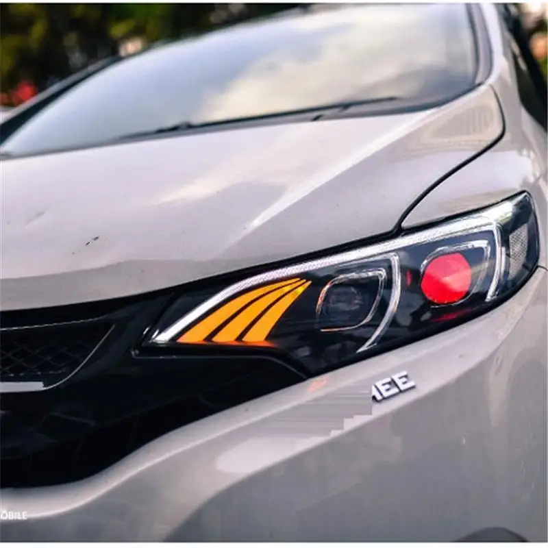 Cob боковые поворотные сигнальные части Automovil Стайлинг авто лампы светодиодные ходовые фары Задние Автомобильные фары в сборе 14 15 16 для Honda Fit