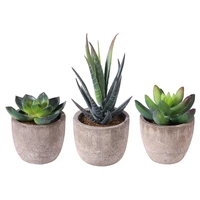 3pcs artificial succulent plants mini artificial bonsai fake with pots decorative ball plants artificial flower mini plants