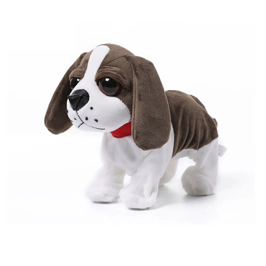 Симпатичные плюшевые электронные собаки дети стоят гуляет Звуковое управление